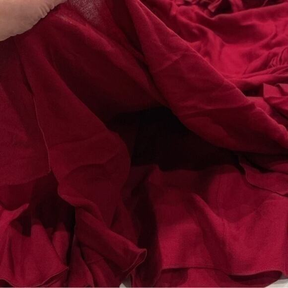 IRO Dress Hanie Red Wine Burgundy Cold Shoulder Ruffle Festival‎ Event NWT $400 - Picture 10 of 15